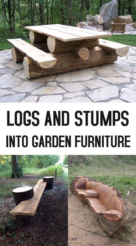 19 Creative Ways of Turning Logs And Stumps Into Garden Furniture building furniture building projects Kolam Koi, Building Furniture, Log Furniture, Tree Stump, Outdoor Projects, Diy Wood Projects, Rustic Furniture, Woodworking Crafts, Diy Outdoor