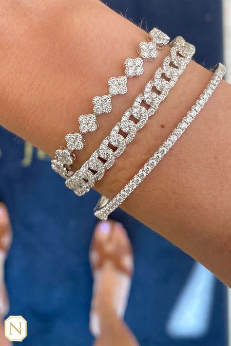 Tennis Chain Bracelet, Unique Diamond Bracelet, Diamond Tennis Bracelet Stack, Diamond Bracelets Women, Tennis Bracelet Stack, Bangles Diamond, Diamond Chain Bracelet, Silver Bracelet Stack, Bangle Diamond