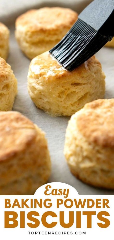 These baking powder biscuits are buttery, soft, and flaky. It is a perfect quick biscuit recipe that you can easily prepare from scratch. Just imagine warm, fresh biscuits served with jam or a drizzle of honey. What can be better? Emergency Biscuit Recipe, Best Baking Powder Biscuits, Fluffy Baking Powder Biscuits, Quick Biscuit Recipe All Purpose Flour, Biscuits Without Shortening, Simple Biscuit Recipe 4 Ingredients, Homemade Biscuits With All Purpose Flour, Old Fashioned Baking Powder Biscuits, Best Easy Biscuit Recipe