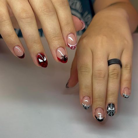 I will never say no to Spider-Man nails 🥹❤️❤️ Builder Gel Manicure : $50 Art x 10 : $45 Total : $95 Nails Builder Gel, Spider Man Nails, Man Nails, Never Say No, Builder Gel, Spiderman Art, Gel Manicure, Cute Acrylic Nails, Natural Nails