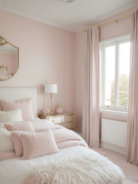 Light Pink Bedroom Ideas, Pink Bedroom Ideas For Women, Light Pink Bedroom, Light Pink Bedrooms, Bedroom Ideas For Women, Blush Pink Bedroom, Pink Bedroom Design, Pastel Bedroom, Pink Bedroom Ideas