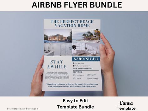 Airbnb Advertising, Airbnb Marketing, Logo Edit, Fundraiser Flyer, Marketing Brochure, Airbnb Rentals, Marketing Advertising, Canva Tutorial, Short Term Rental