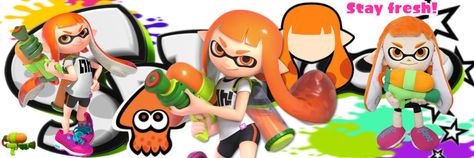 Splatoon Twitter Header, Splatoon Header, Splatoon Banner, Inkling Girl, Ios Layout, Twitter Headers, Silly Cats, Twitter Header, Splatoon