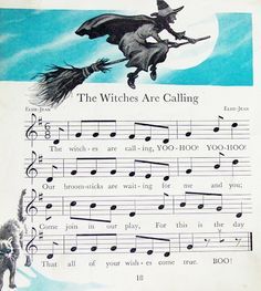 Vintage Halloween sheet music Halloween Sheet Music, Halloween Piano, Halloween Music Lessons, Halloween Poems, Halloween Music, The Witches, Orff, Halloween Books, Halloween Images