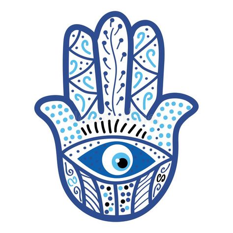 Ornate Hamsa, amulet against the evil eye and spoilage. Popular Arabic and Jewish amulet. Illustration about bead, jewish, amulet, islam, blue, concept, charm, east - 214815618 Patchwork, Hamsa Hand Tattoo, Hamsa Art, Evil Eye Art, Hand Sticker, Evil Eye Design, Greek Evil Eye, Turkish Evil Eye, Tableau Design