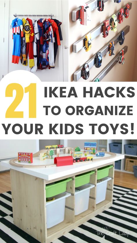 Ikea Toy Storage, Ikea Toys, Storage Hacks Diy, Hacks Ikea, Diy Toy Storage, Kids Toy Organization, Ikea Kids, Ikea Hack Ideas, Ikea Furniture Hacks