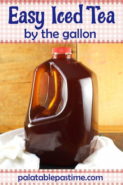 Easy Iced Tea (by the  gallon) is my perfect blend for what I drink everyday, in a gallon  size for family, friends and picnics. via @suelau1 Sun Tea Recipe 1 Gallon, Sweet Tea Recipe Gallon, Ice Tea, Best Iced Tea Recipe, Easy Iced Tea, Sun Tea Recipes, Lipton Ice Tea, Unsweetened Iced Tea, Pineapple Tea