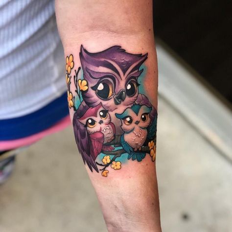 12+ Best Owl Family Tattoo Designs - PetPress Owl Family Tattoo, Owls Tattoo, Baby Owl Tattoos, Cute Owl Tattoo, Family Tattoo Designs, Bestie Tattoo, Mom Tattoo Designs, Family Tattoo, Owl Tattoo Design