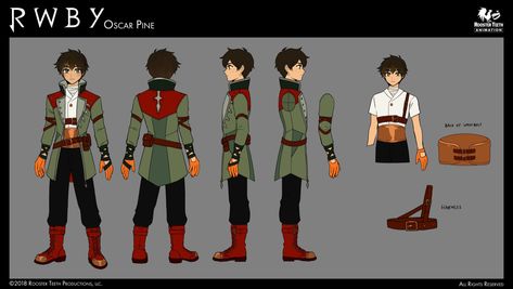 Oscar Pine, Character Reference Sheet, Character Turnaround, Rwby Characters, The Hermit, Rwby Fanart, Art Outfits, Character Model Sheet, Game Concept Art