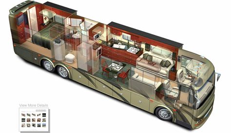 Multi Million Dollar RVs | ACME-3D.com . 3D RV Motorhome Cutaway. Tour Bus Interior, Rv Tour, School Bus House, Bus Interior, Luxury Motorhomes, Fifth Wheel Trailers, Bus House, Luxury Rv, Luxury Bus