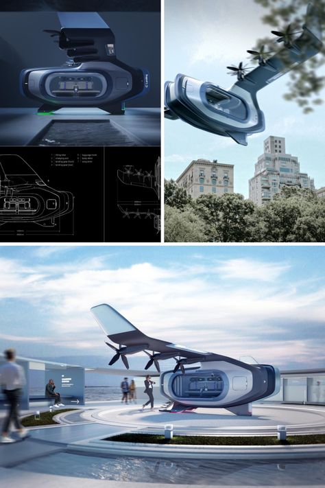 Linker, a 4-6 seater eVTOL, aims to revolutionize urban transportation. It addresses over-urbanization challenges, providing efficient city-to-city transit. With its innovative design, adaptable seating, and stowage areas, it's a versatile addition to public transport, offering a glimpse into the future of mobility. Learn More! Future Cars Concept, Evtol Design, Public Transportation Design, Space Transport, Best Suv Cars, Airplane Style, Micro Car, Ancient Greek City, Future Transportation