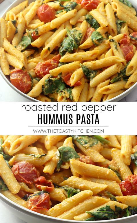 Dinners With Hummus, Whole Food Pasta Recipes, Hummus Sides, Heart Healthy Pasta Sauce, Mediterranean Pasta Sauce, Hummus Dishes, Hummus Dinner Ideas, Hummus Pasta Salad, Healthy Meatless Meals