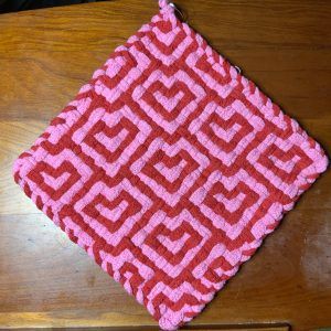 Pot Holder Designs, Potholder Loom Designs, Potholder Loom Patterns, Potholder Patterns Free, Loom Potholders, Raining Hearts, For Loop, Potholder Loom, Loom Designs