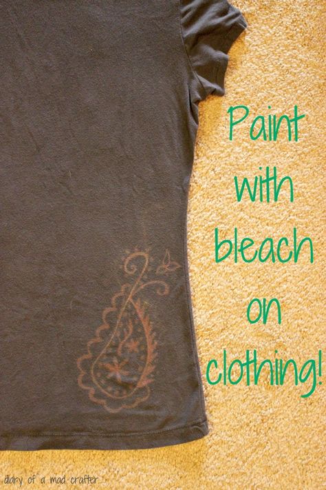 Painting with bleach on fabric! Tutorial Drawing With Bleach, Bleach Dye Techniques, Bleach On Clothes, Painting With Bleach, Bleach Pen Shirt, Bleach Shirt Diy, Bleach Drawing, Bleach Pen, Dye Techniques