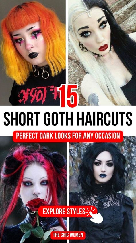 Top Short Goth Hairstyles for an Edgy, Dark Look Goth Hair Bangs, Short Gothic Hair, Long Goth Hair, Short Goth Hairstyles, Goth Fringe, Goth Haircuts, Goth Bangs, Goth Hairstyle, Curtain Hair