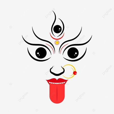 Kali Chaudas Png, Kali Mata Drawing Sketch, Kali Mata Rangoli, Maa Kali Face, Kali Mata Drawing, Shyama Kali, Navaratri Images, Flute Drawing, Kali Picture