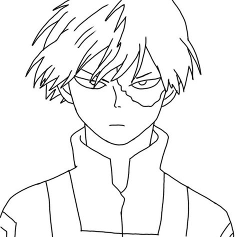 Shoto Vs enemy Enemy Drawing Art, Todoroki Lineart, Enemy Drawing, Naruto Drawings Easy, Face Outline, Anime Lineart, X Picture, Naruto Drawings, Cute Easy Drawings