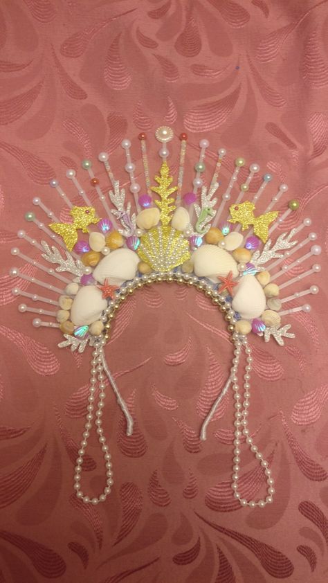 Seashell Crown, Mermaid Crown, Diy Crown, Mermaid Diy, Dress Up Costumes, Headdress, Mermaid, Coral, Fashion Accessories