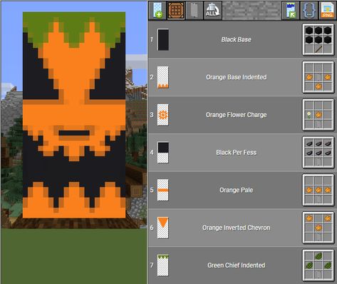 Halloween Minecraft Banners, Halloween Banner Minecraft, Minecraft Flags Banners, Cool Banner Designs Minecraft, Cool Minecraft Banners, Mc Banner, Minecraft Banner Patterns, Minecraft Pumpkin, Banner Patterns