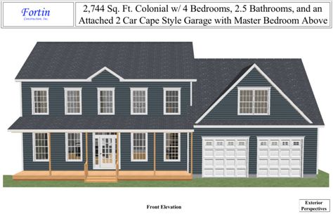 Colonial Home Plans | Fortin Construction — Custom Home Construction | Fortin Construction Colonial Home Plans, Modern Colonial Exterior, Addition Over Garage, Attic Addition, Colonial Home Design, Ranch Addition, Colonial Renovation, House Plans Colonial, Colonial House Exteriors