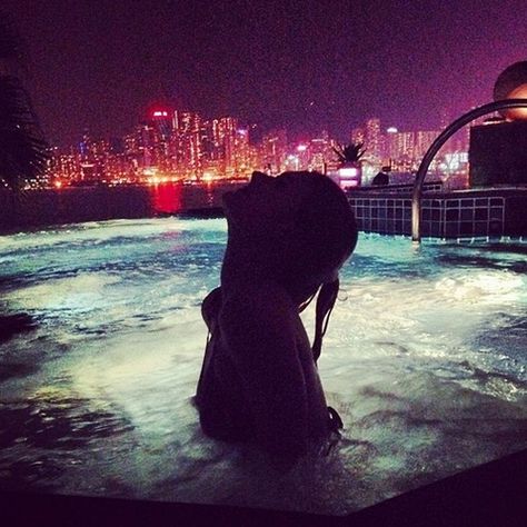 City Lights, Hot Tub, At Night, We Heart It, Lost, Pool, Beauty