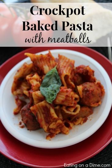 Baked Pasta With Meatballs, Slow Cooker Pasta Bake, Pasta With Meatballs, Pasta And Meatballs, Crockpot Pasta, Meatball Pasta, Crock Pot Meatballs, Slow Cooker Pasta, Baked Pasta