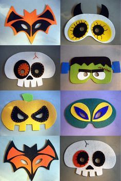 Una manualidad divertida para #Halloween #DIY Dekorasi Halloween, Bricolage Halloween, Mascaras Halloween, Halloween Kunst, Felt Mask, Christmas Child, Operation Christmas, Felt Halloween, Halloween Crafts For Kids