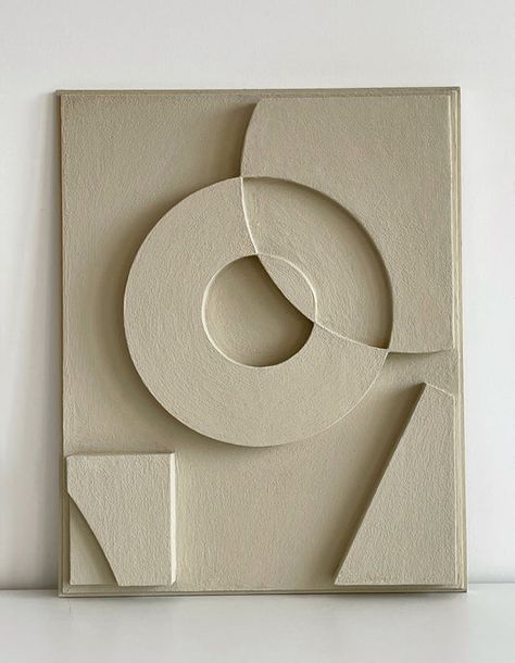 Minimalistic Wall Painting, 3d Wall Art Sculpture, Diy Canvas Art Easy, Cuadros Diy, Minimalist Shapes, Dimensional Wall Decor, Geometric Shapes Art, Embroidery Wall Art, Plaster Wall Art