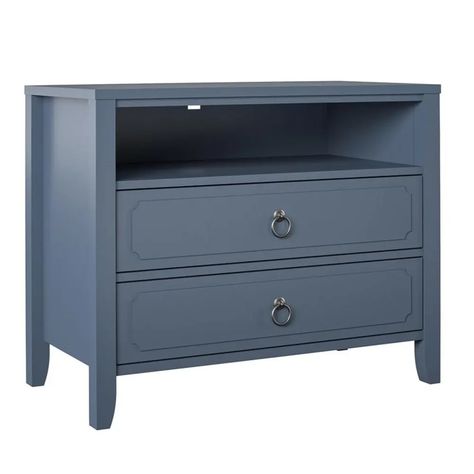 Her Majesty 2 Drawer Nightstand Green Nightstands, Blue Nightstands, Organizing Books, Bedside Organizer, Side Lamp, Ring Pulls, 3 Drawer Nightstand, Decorative Mouldings, 2 Drawer Nightstand