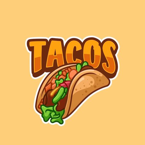 Logo Produk, Tacos Al Vapor, Taco Images, Mexico Tacos, Taco Cartoon, Cafe Painting, Tacos Mexicanos, Taco Restaurant, Del Taco