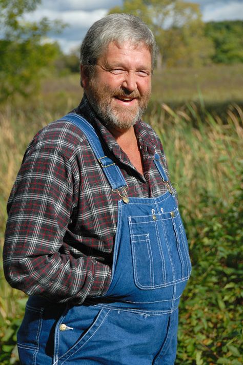 Overalls No Shirt, Farmer Portrait, Facebook Birthday, Folk Stories, Farm Business, Shots Ideas, Blue Plaid Shirt, Bib Overalls, Online Images