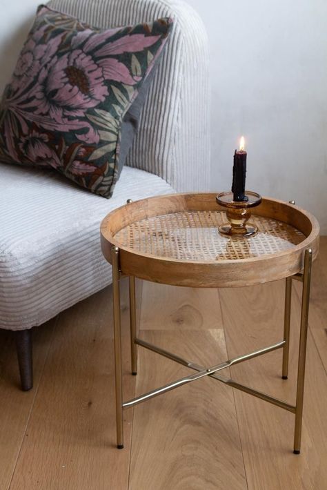 Wood And Metal Table, Unique Side Table, Rattan Bar Stools, Quirky Home, Rattan Side Table, Cane Furniture, Rockett St George, Rattan Table, Rattan Dining Chairs