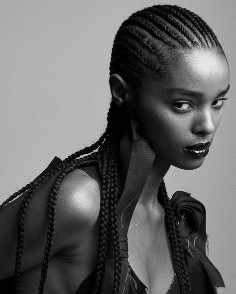 African Model Portrait, Commercial Photoshoot Models, Black Model Test Shoot, Makeup Model Photography, Portfolio Moodboard, Cornrows Natural, Shoot Moodboard, Cornrows Natural Hair, Box Project