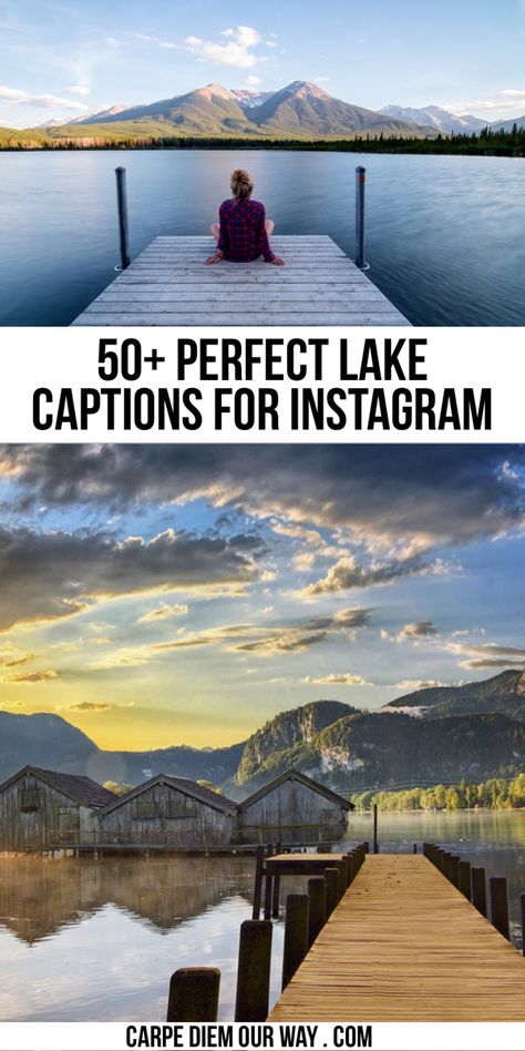 Lake Life Quotes, Lake Captions, Sunset Captions For Instagram, Instagram Post Captions, Vacation Captions, Lake Quotes, Sunset Captions, Canada Travel Guide, Vacation Quotes