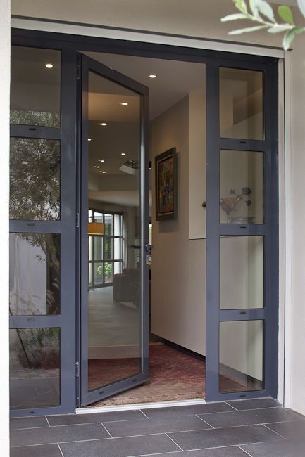 Glass Entrance Doors, Beautiful Front Doors, Contemporary Front Doors, Modern Front Door, Front Door Entrance, Exterior Front Doors, House Front Door, Front Door Design, Glass Front Door