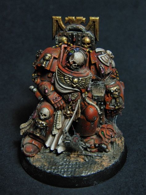 Warhammer 40k. Space Marine Terminator, dead in his seat. From the newest Space Hulk boxed set Space Marine Terminator, Warhammer 40k Blood Angels, Space Hulk, Warhammer Miniatures, Warhammer 40k Figures, Warhammer Figures, Warhammer Paint, Conan Movie, Miniature Gaming