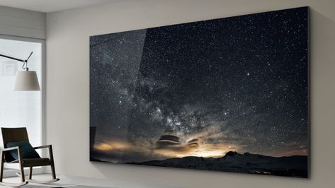 Samsung Takes New TVs to The Window, to The Wall Big Tv Wall, Screened Porch Decorating, Tv Options, Tv Entertainment Centers, Big Screen Tv, Big Tv, Most Beautiful Wallpaper, Tv Wall Design, Tv Decor