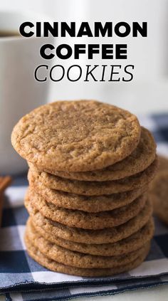 Coffee Cookies Recipe, Cinnamon Cookies, Cinnamon Coffee, Coffee Cookies, Crinkle Cookies, Holiday Coffee, Cinnamon Flavor, Deilig Mat, Keto Desserts