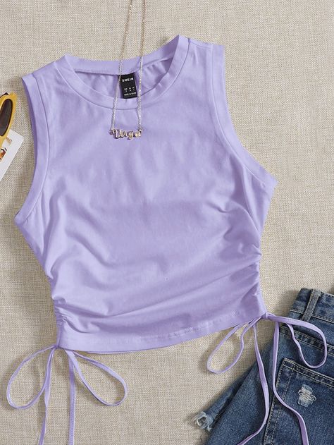 Trendy Outfits Crop Tops, Purple 2 Piece Set, Preppy Crop Top Outfit, Cute Crop Tops For Teens, Purple Fits Aesthetic, Purple Crop Top Outfit, Crop Top For Kids, Top Violeta, Top Morado