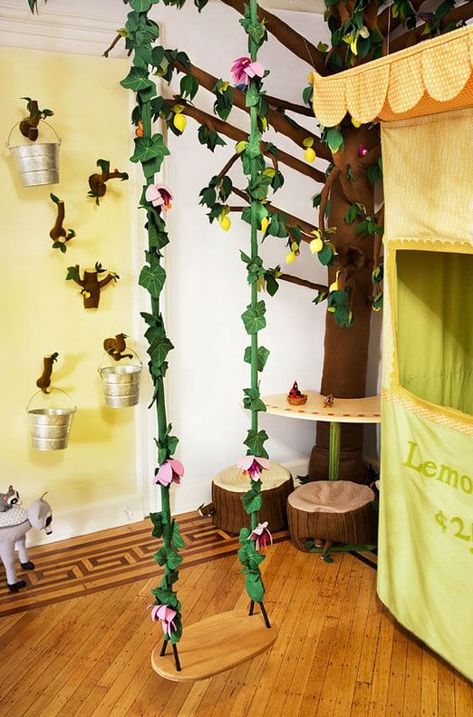 25 Designer Inspired Playroom Ideas for Kids [Amazing Photos] Enchanted Forest Room, Woodland Playroom, Enchanted Forest Bedroom, Mind Craft, Woodland Bedroom, Fairytale Bedroom, Forest Bedroom, Castle Ideas, Forest Room