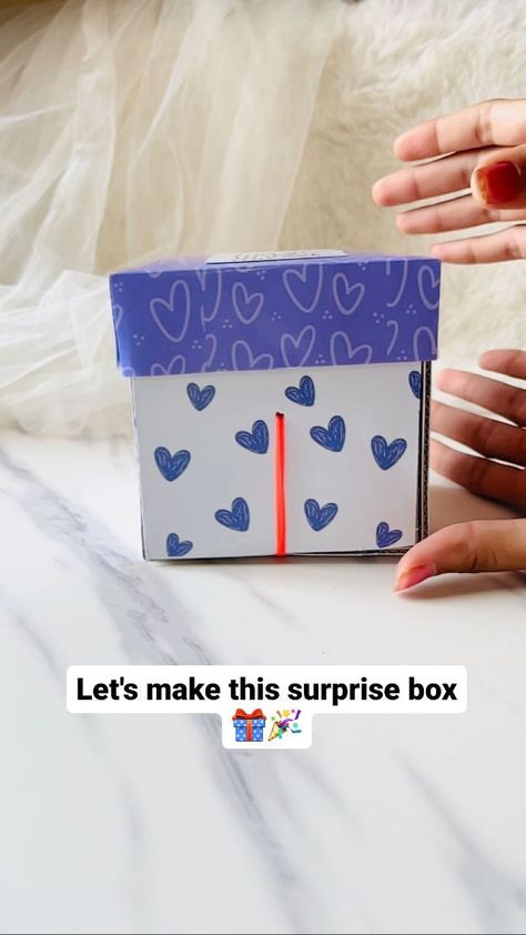 Gayatri chouhan | Diy surprise gift box A complete tutorial video is already uploaded on my YouTube channel, you can watch it using the given link in my bio... | Instagram Diy Birthday Surprise, Birthday Surprise For Husband, Exploding Gift Box, Surprise Gift Box, Memory Collage, Aniversary Gifts, Personalised Gifts Diy, Creative Money Gifts, Projets Cricut