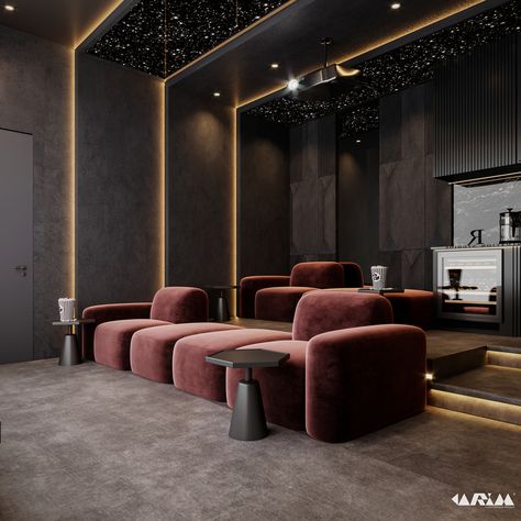 HOME CINEMA :: Behance Home Theater Ideas Luxury, Home Theatre Design Interiors, Luxury Home Cinema Room, Home Theatre Room Ideas, Cinema Room Design, Home Theatre Design, Home Cinema Design, Home Theater Basement, Home Theater Room Design