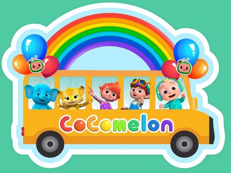 Cocomelon Bus Printable, Cocomelon Characters Printable, Cocomelon Cake Topper Printable, Cocomelon Decoration, Cocomelon School Bus, Cocomelon Family, Cocomelon Cake, Baby Boy Cake Topper, Coco Melon