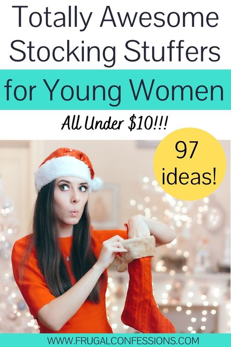 What are good stocking stuffers for women? I always struggle with what to get for stocking stuffers, especially finding gifts for the impossible woman. I LOVE this list of over 151 awesome gifts (that I NEVER would have thought of)…all for under $10. That’s amazing! What do you put in a Mom’s stocking? Get help here. Heck, you can buy many of these for gifts, over all! #stockingstuffers #cheapChristmasgifts #stockingstuffersforwomen Stocking Stuffers Women List, Stocking Stuffers For Young Adult Women, Women’s Stocking Stuffers, Stocking Stuffers For Young Adults, Good Stocking Stuffers, Stocking Stuffers Women, Small Stocking Stuffers, Top Stocking Stuffers, Stocking Stuffers Ideas