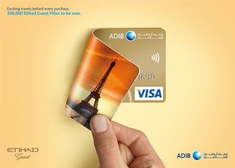 ADIB - Card Benefits on Behance Banks Advertising, Banks Ads, Credit Card Design, Creative Banners, Social Media Advertising Design, 광고 디자인, Creative Advertising Design, Travel Credit Cards, Publicidad Creativa