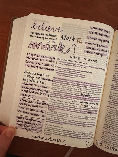 Mark 1 Bible Notes, Bible With Margins, The Book Of Mark Bible Study, Mark 15 Bible Journaling, Mark 11 Bible Journaling, Gospel Of Mark Bible Study, Mark Bible Study Notes, Bible Study Mark, Book Of Mark Bible Journaling