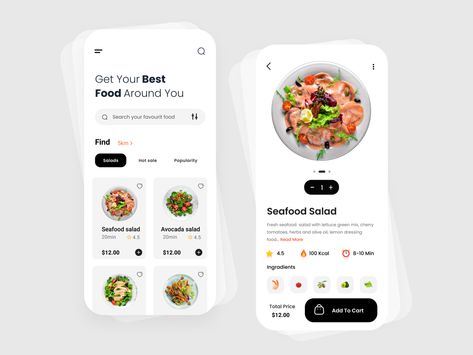 Mobile App Inspiration, Ux Design Principles, Food Ordering App, Food Web Design, Restaurant App, App Inspiration, Meal Planning App, Mobile Application Design, Cooking App