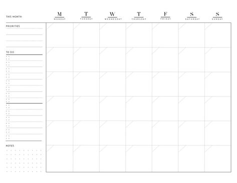 Organisation, Good Notes Monthly Planner Template, Monthly Planner Template Landscape, Month Schedule Planner, Goodnotes Monthly Planner, Monthly Bullet Journal Layout, Monthly List, Free Planner Inserts, Monthly Bullet Journal