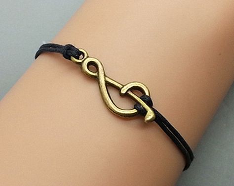 ♥ $1.88, via Etsy. Music Note Bracelet, Music Bracelet, Wax Cord Bracelet, Music Jewelry, Bracelet Friendship, Musical Note, Music Note, Bracelet Black, Cord Bracelets