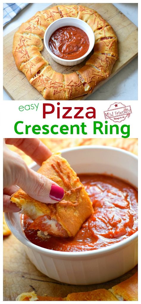 Crescent Ring Recipes, Crescent Roll Recipes Dinner, Pizza Ring, Crescent Roll Pizza, Crescent Recipes, Crescent Ring, Crescent Roll Recipes, Pizza Ingredients, Delicious Pizza